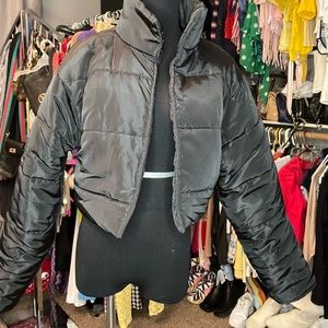 Black bomber coat